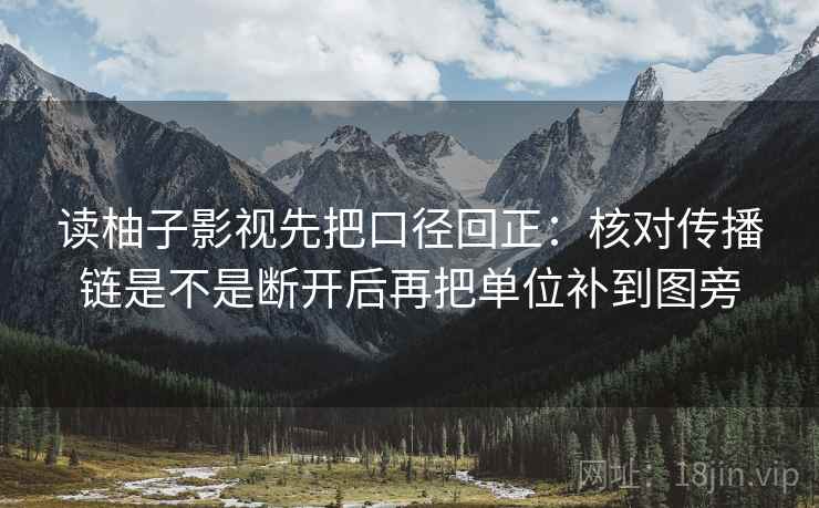 读柚子影视先把口径回正:核对传播链是不是断开后再把单位补到图旁 读柚子影视先把口径回正:核对传播链是不是断开后再把单位补到图旁