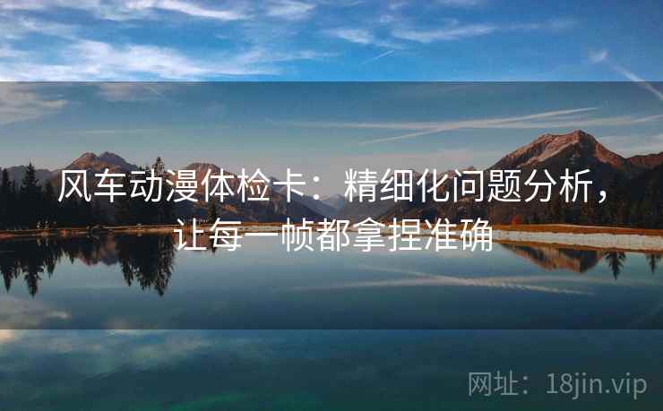 风车动漫体检卡:精细化问题分析,让每一帧都拿捏准确 风车动漫体检卡:精细化问题分析,让每一帧都拿捏准确