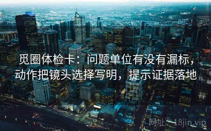 觅圈体检卡：问题单位有没有漏标，动作把镜头选择写明，提示证据落地